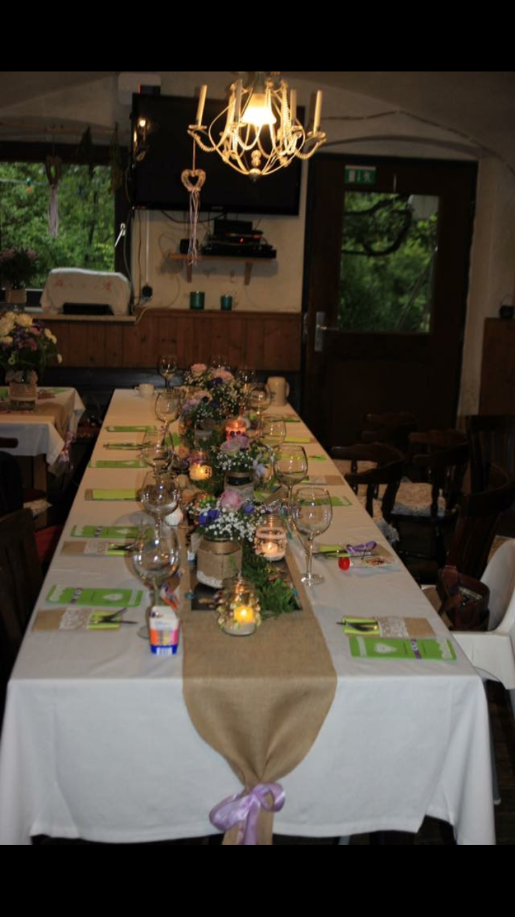 50X Hochzeit Tischdeko Jute Bestecktasche Besteckbeutel mit Spitze Deko DHL 